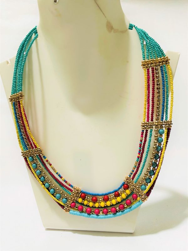 Green Colour Beads With Golden Colour Polished Mango Design Pendants  Necklace Set Buy Online